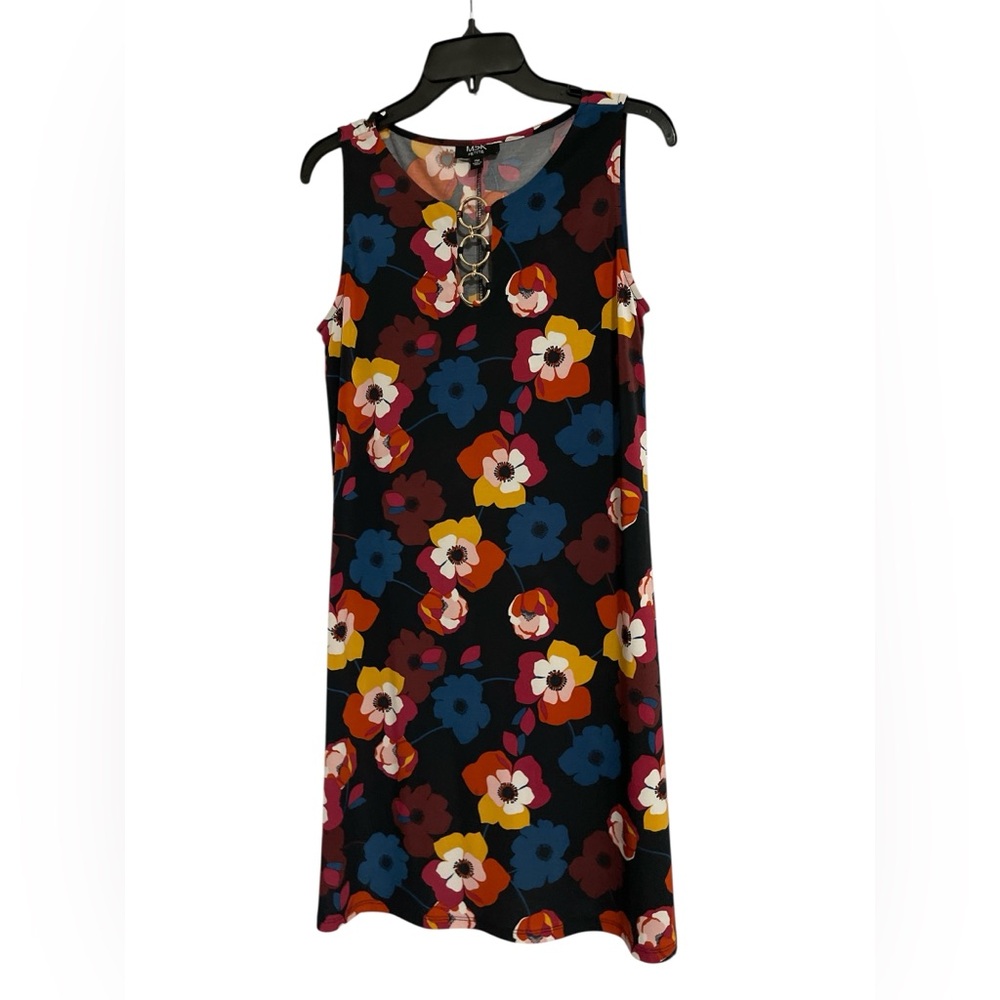 MSK Black Floral Sleeveless Dress
